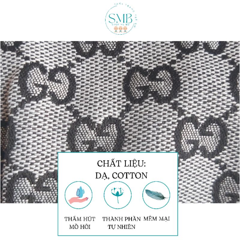 Sét dạ bé trai 22429 Sét 3 chi tiết, áo cotton thêu Gucci cổ 3 phân dài tay, áo khoác dạ cổ vest có túi, quần dạ có túi