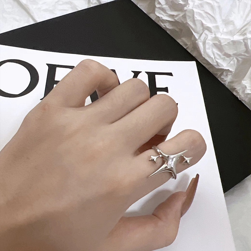 Nhẫn Đính Hôn YGT Y2k Hình Thánh Giá Đính Đá Lấp Lánh Dành Cho Cặp Đôi