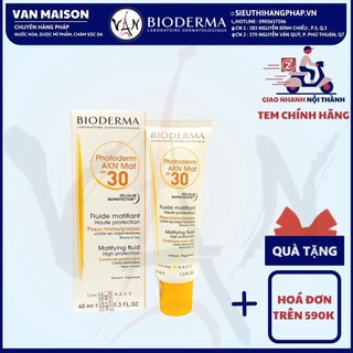 Kem chống nắng Bioderma dành cho da dầu, mụn 40ml photoderm AKN mat spf30+