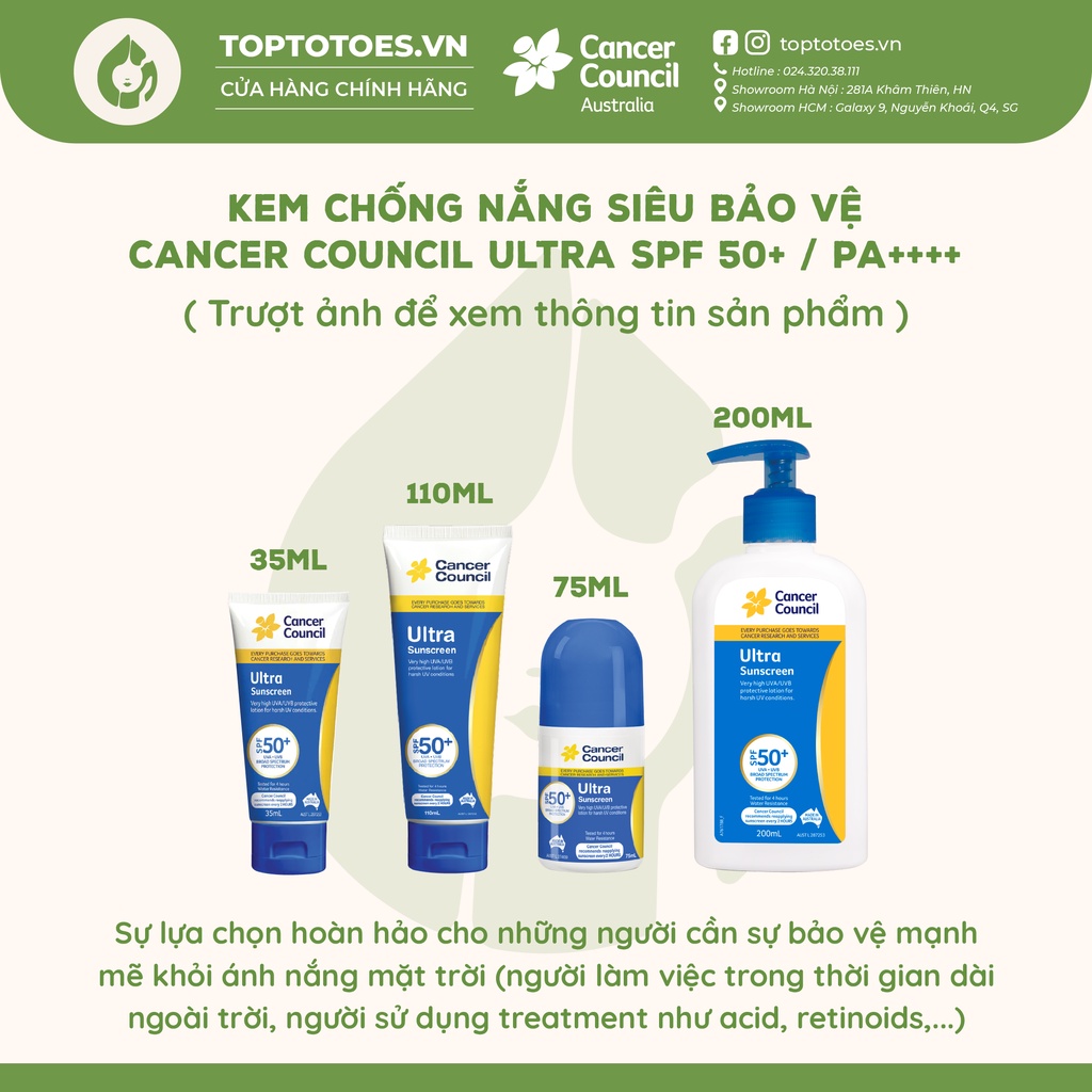 Kem chống nắng Siêu bảo vệ Cancer Council Ultra SPF 50+/ PA ++++