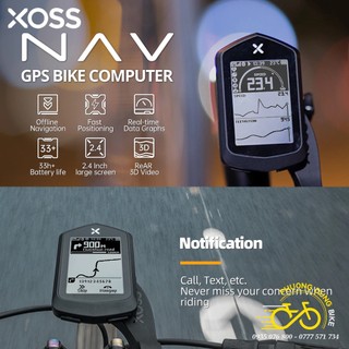 Đồng hồ đo tốc độ xe đạp định vị vệ tinh gps xoss nav - new 2022