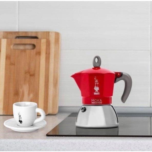 ẤM PHA CAFE BIALETTI MOKA EXPESSO ITALY 4 CỐC MẦU ĐỎ SIÊU ĐẸP - HANGDUC88