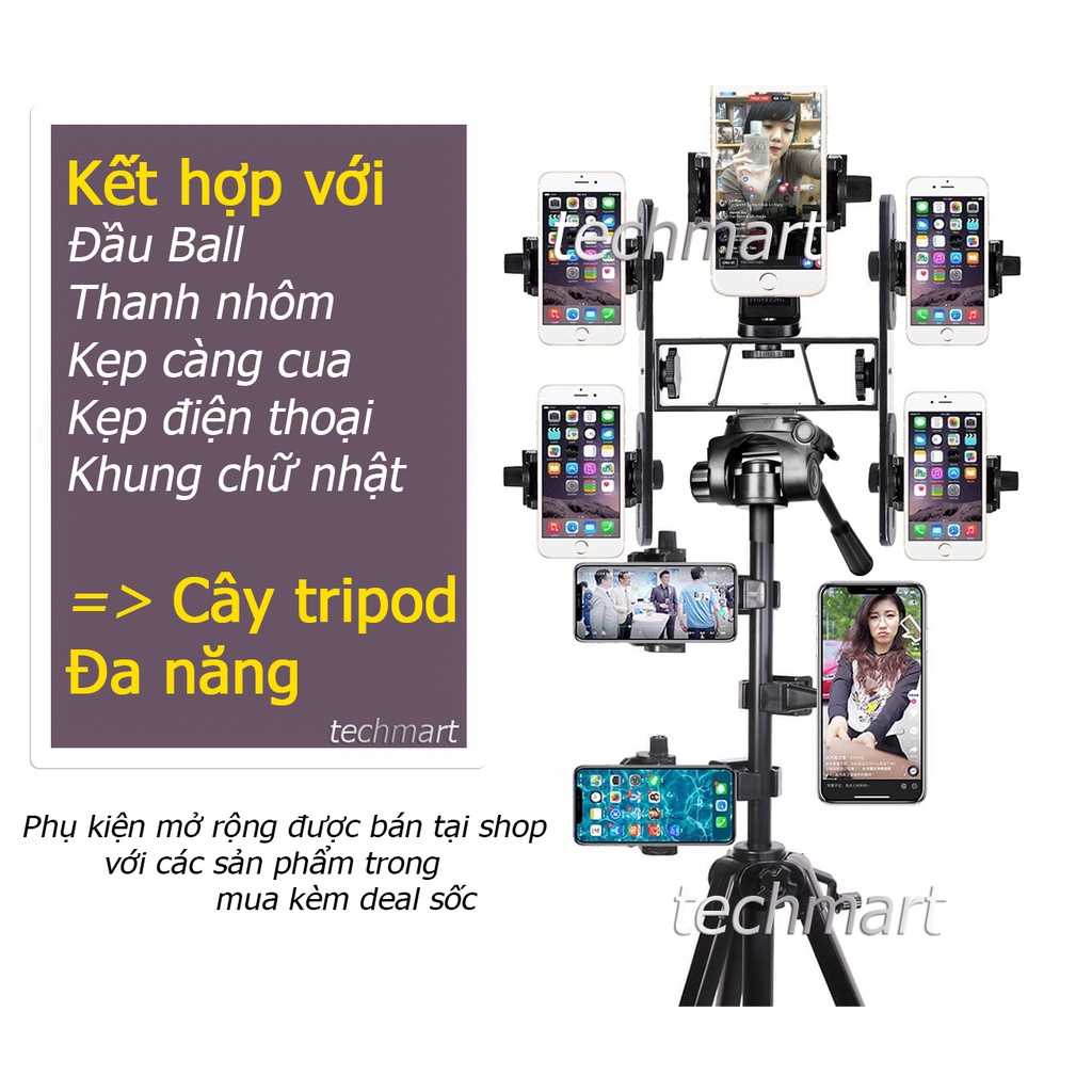 Chân máy ảnh Tripod điện thoại máy quay phim Weifeng WT 3520 hàng chính hãng tặng kèm kẹp điện thoại