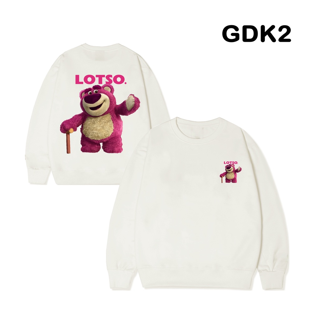 Áo Sweater Gấu Dâu LOTSO 02, dáng rộng, chất nỉ bông Hàn, nam nữ đều mặc được (Unisex) | BigBuy360 - bigbuy360.vn