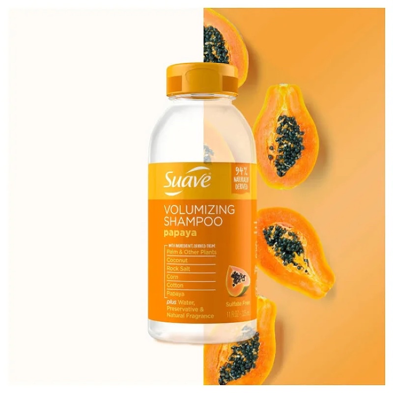 Dầu gội tạo độ phồng không chứa sulfat với đu đủ Suave Sulfate Free Volumizing Shampoo with Papaya 325ml hàng nhập Mỹ