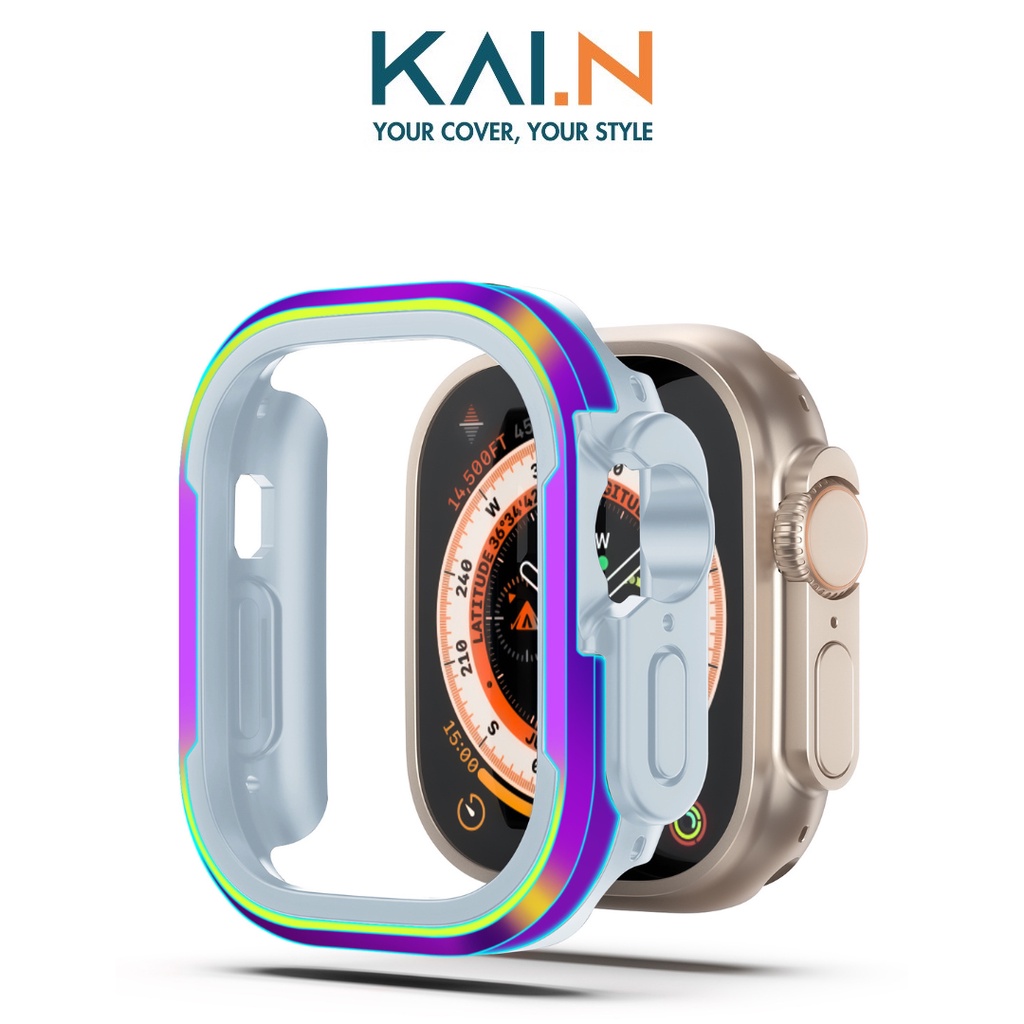 Ốp Case Bảo Vệ Viền Hợp Kim Dành Cho Apple Watch Ultra / Apple Watch Series, Kai.N Guard Case, Kết Hợp Lớp Đệm TPU