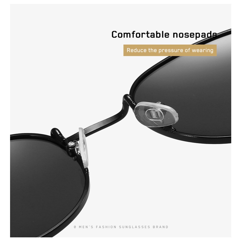 Kính Mát Phân Cực Gọng Tròn Bằng Kim Loại Phong Cách Cổ Điển Thời Trang Cho Nam Và Nữ