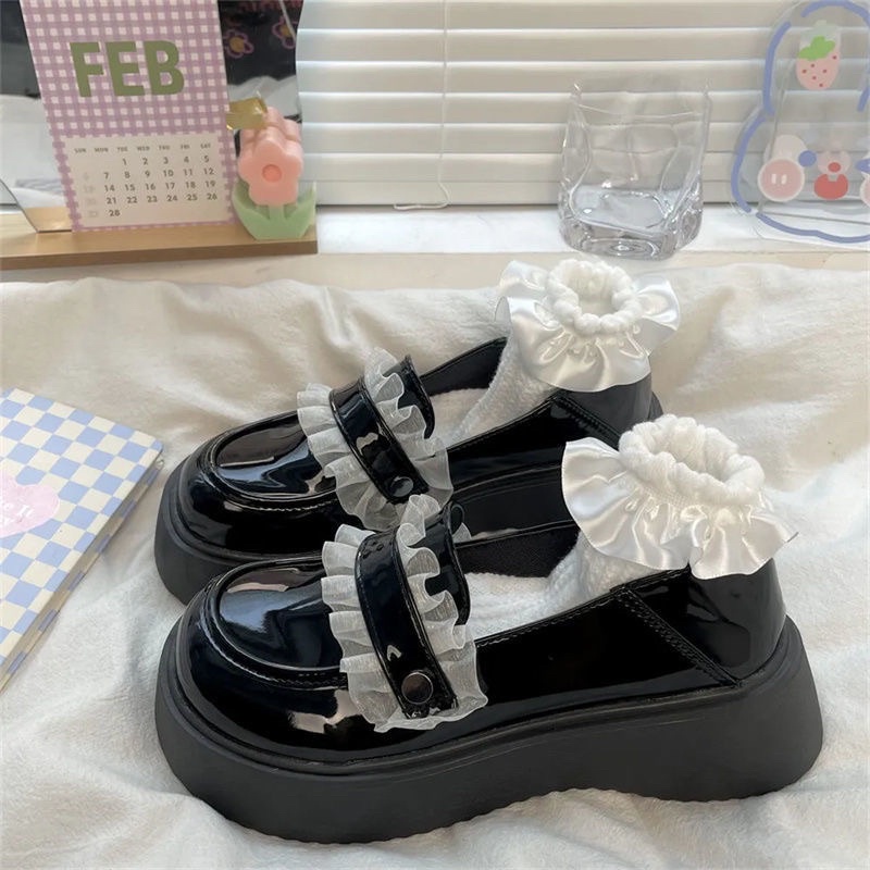 Giày oxford quai phối viền bèo tiểu thư