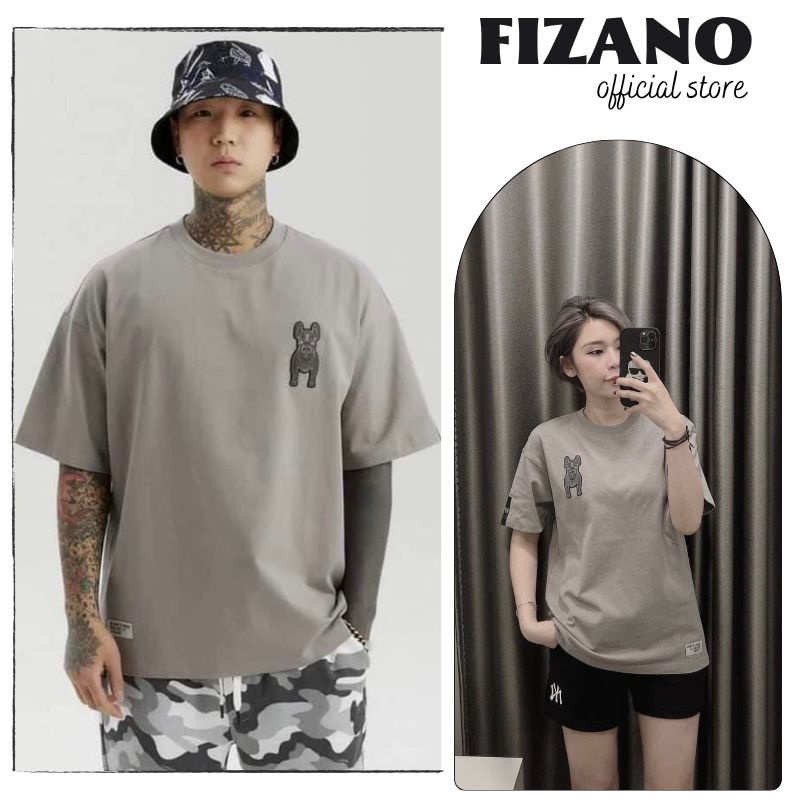 Áo phông nam nữ 3D lifework xuất Hàn cổ tròn cotton khô xuất khẩu dày mịn đứng form Fizano