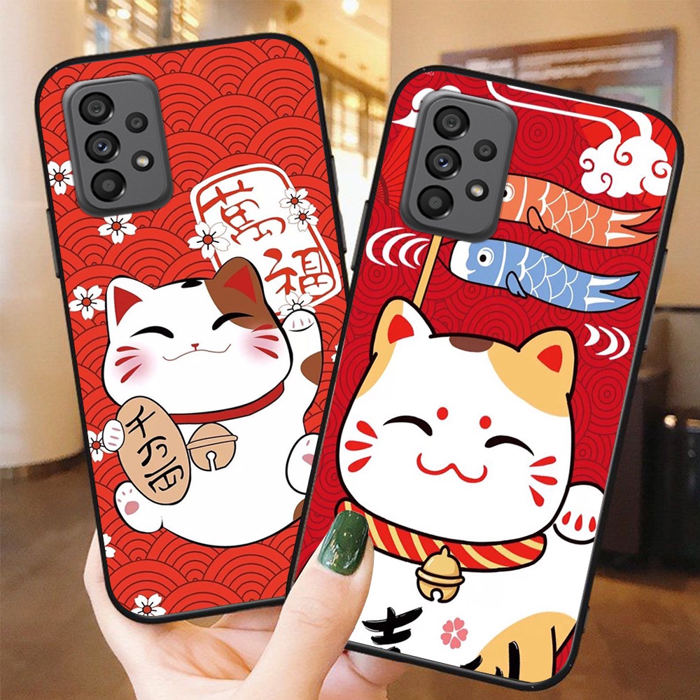 Ốp lưng Samsung a33 5G / ss a53 5G / ss a73 5G / ss a13 4G / ss a23 4G in hình mèo thần tài may mắn