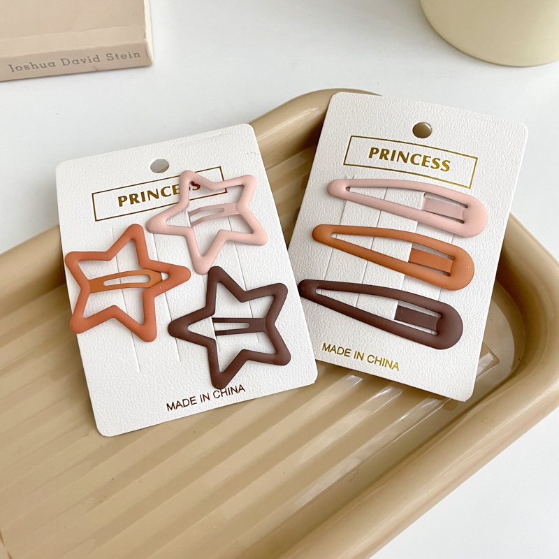 Kẹp Tóc Hình Ngôi Sao Màu Nâu Phong Cách Hàn Quốc Cổ Điển Dành Cho Nữ