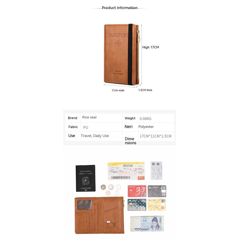 Ví Đựng Hộ Chiếu Đa Năng Siêu Mỏng Phong Cách Hàn Quốc Cho Nam Và Nữ