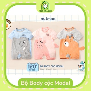 Bộ Body cộc tay Mompa cho bé 3 tháng - 12 tháng cài vai vải Modal mềm mại thoáng mát 402