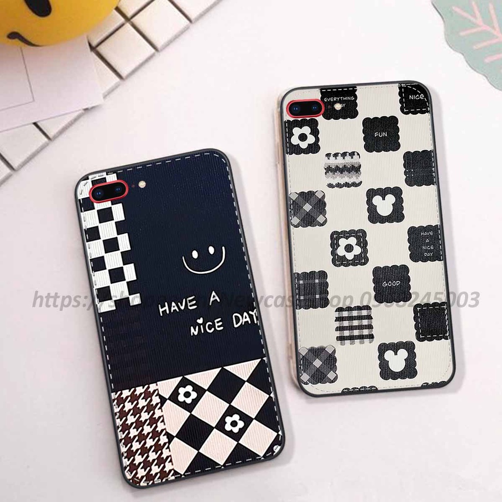 Ốp TPU Viền vuông Iphone 7 / 8 / 7 Plus / 8 Plus in hình họa tiết thời trang Âu Mỹ
