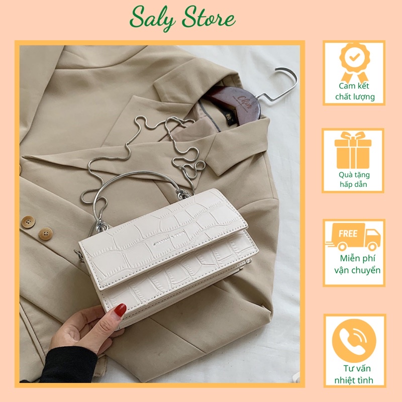 Túi Xách Cầm Tay, Túi Đeo Chéo thiết kế dây chuyền cao cấp Siêu Hot SALY STORE mã HT0039