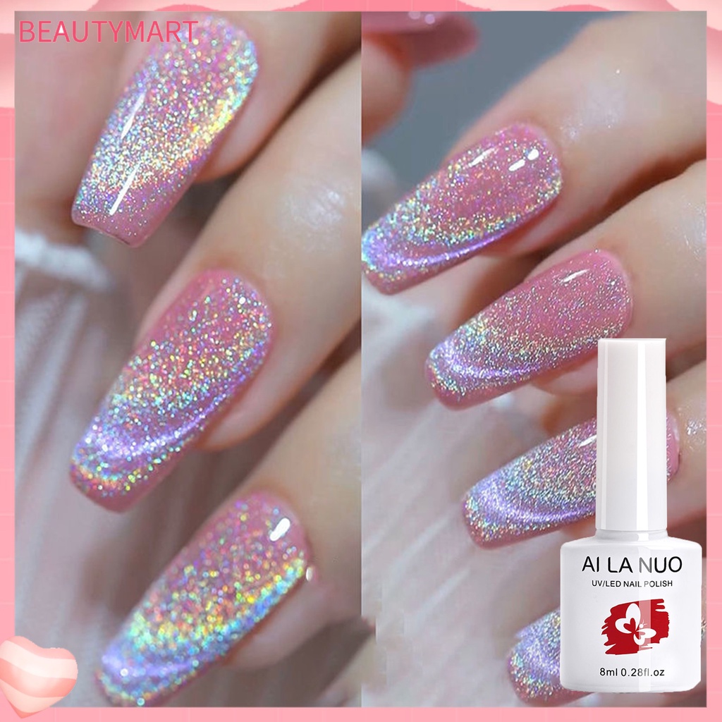 Sơn Móng Tay 8ml Màu Mắt Mèo Lấp Lánh Nhanh Khô Không Gây Kích Ứng Chuyên Dụng Cho Salon