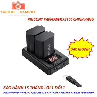 Bộ 2 pin 1 sạc máy ảnh ravpower cho sony np-fz100