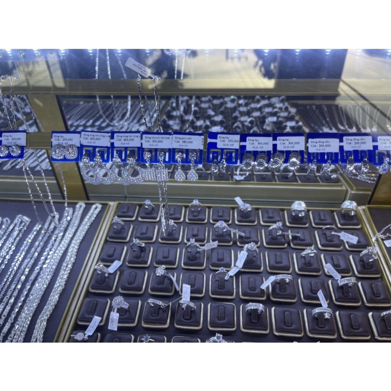 Lắc dây nhẫn bạc 925 si bạch kim