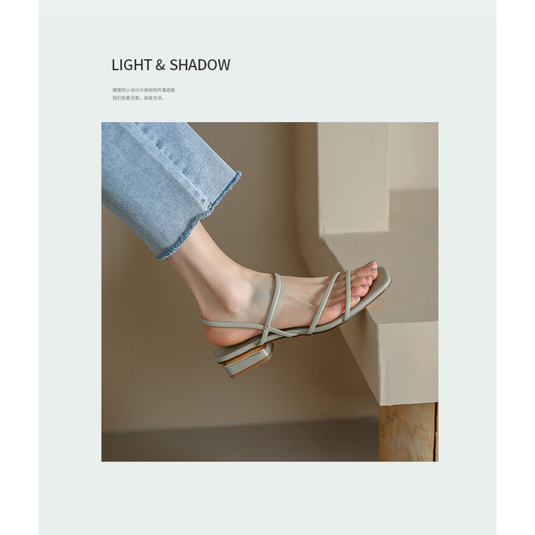 Giày Sandal Da Mềm Đế Bằng Cột Dây Kiểu Pháp Thời Trang Mùa Hè
