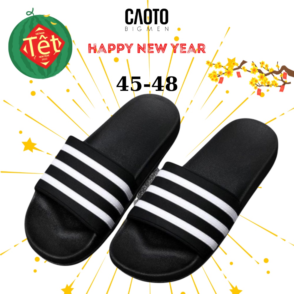 Dép Quai Ngang Adidas Comfort Siêu Êm Đen Sọc Trắng Big Size Nam - Dép Quai Ngang Big Size Nam 45 46 47 48