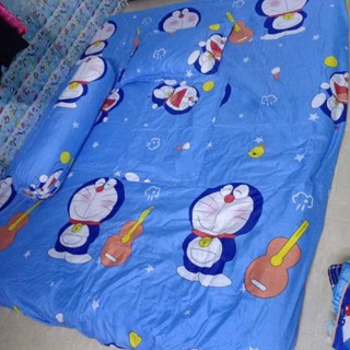 Drap nệm + 2 vỏ gối mẫu doremon