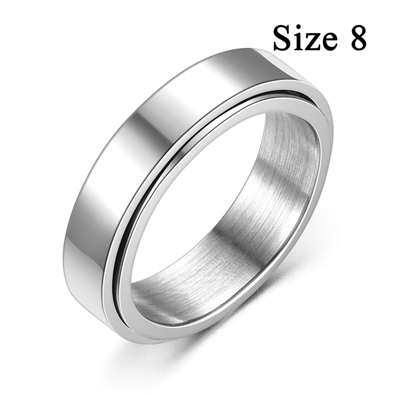 Nhẫn Xoay Bằng Thép Không Gỉ Màu Đen Cá Tính Cho Nam