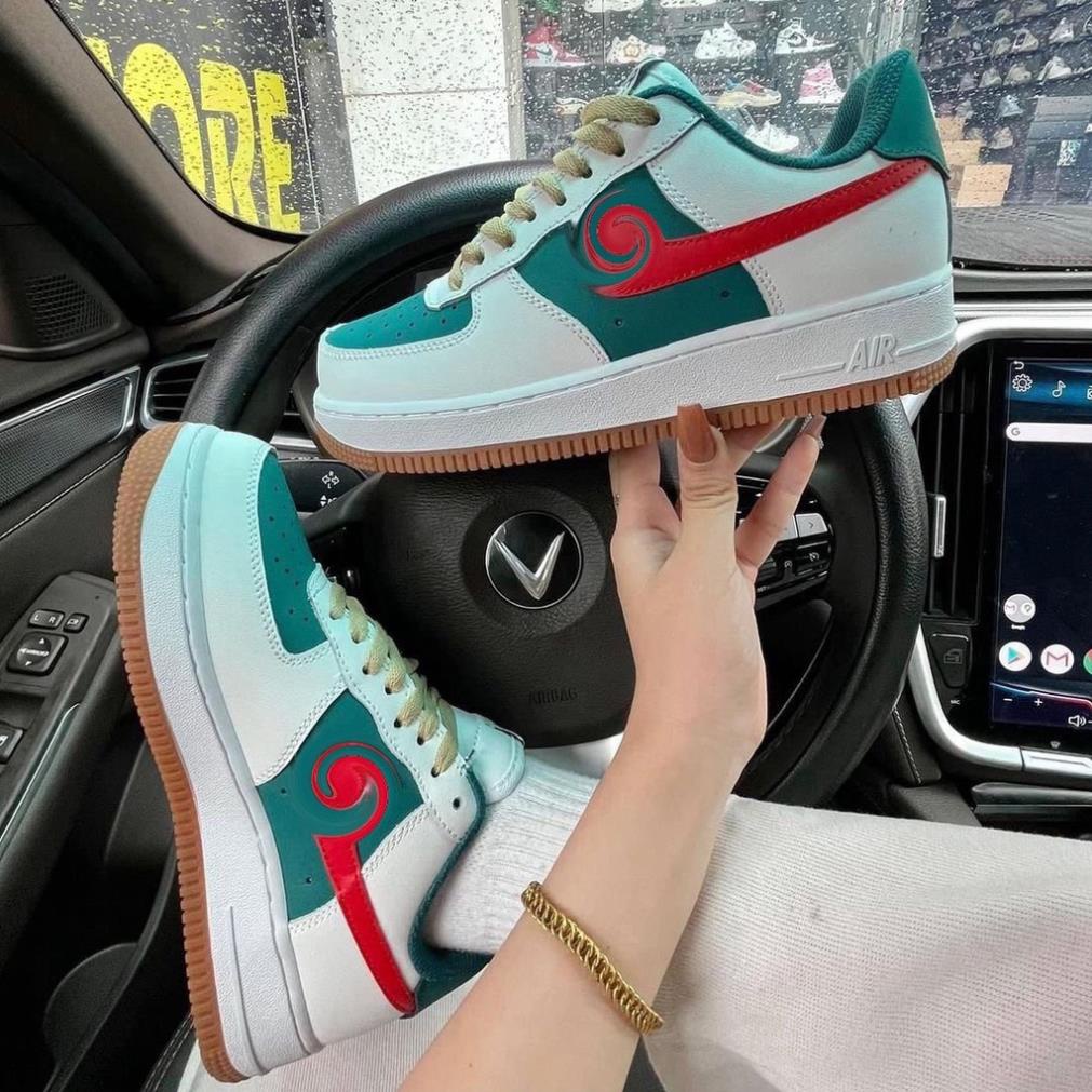 Giày Nike Gucci Nam Nữ Cao Cấp Full Bill Box, Giày Thể Thao Nam Nữ tăng chiều cao AF1 Cổ Thấp Giá Rẻ Da Lộn Xanh Đỏ m