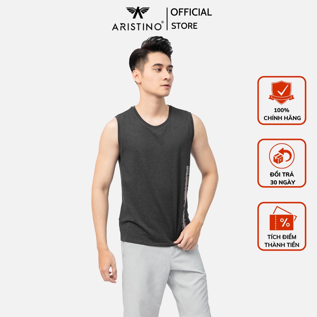 Áo tank top basic ARISTINO chất liệu cotton mềm nhẹ , thấm hút mồ hôi - ATT010S1