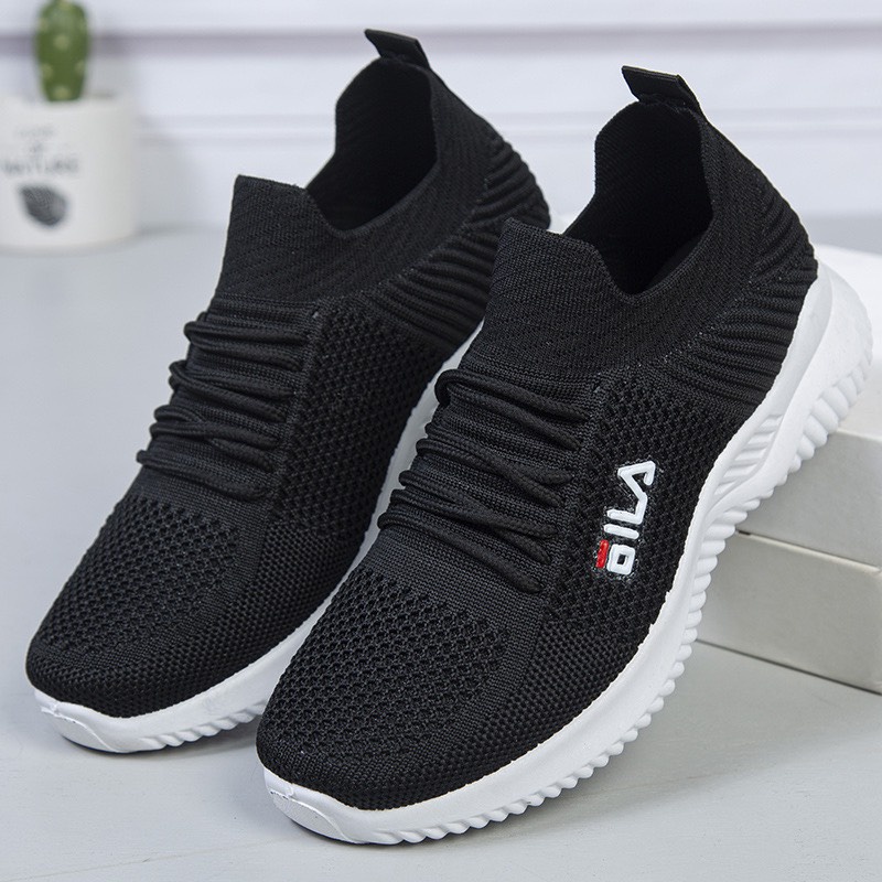 Giày Thể Thao Nữ Sneaker Cổ Bo EILAA  Thoáng Khí