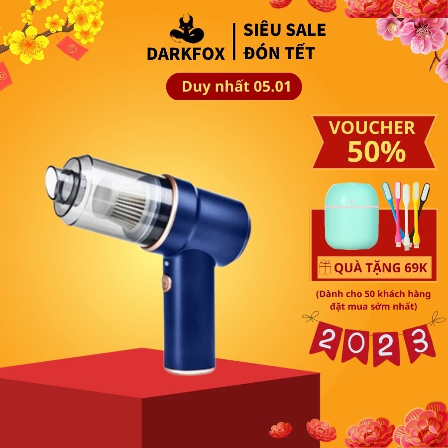 Máy hút bụi mini cầm tay không dây HELLOLEIBOO 9000PA sạc nhanh type C có Đèn LED cho ô tô, xe hơi, gia đình MHB04