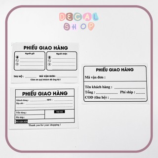 Giấy giao hàng, phiếu ship hàng, phiếu giao hàng, giấy ghi mã vận đơn - kích thước 7,6x13cm - có keo mặt sau