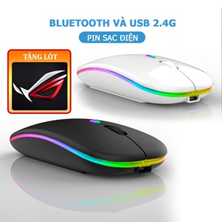 Chuột Không Dây A2 Pin Sạc Điện Kết Nối Bluetooth Và USB 2.4G Chống Ồn