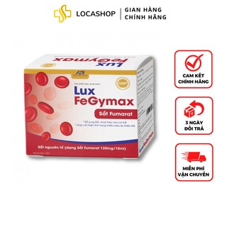 Sắt lux fegymax giúp bổ sung sắt, bổ máu, giảm nguy cơ thiếu máu do thiếu sắt hộp 20 ống locashop