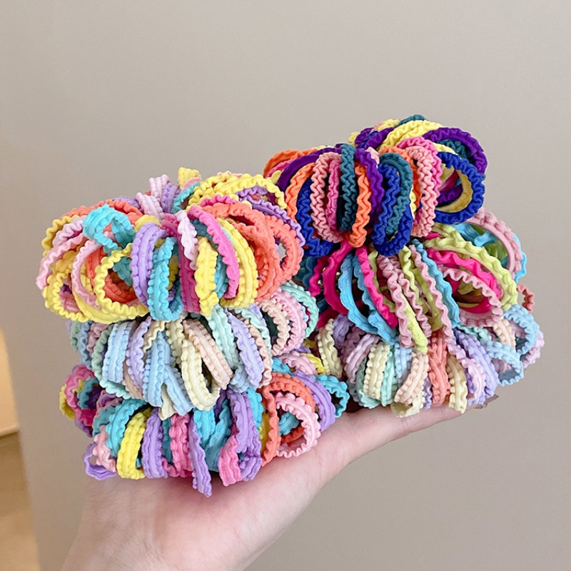Set 50-100 Chun Buộc Tóc Nhiều Màu Sắc Dễ Thương Cho Bé Gái