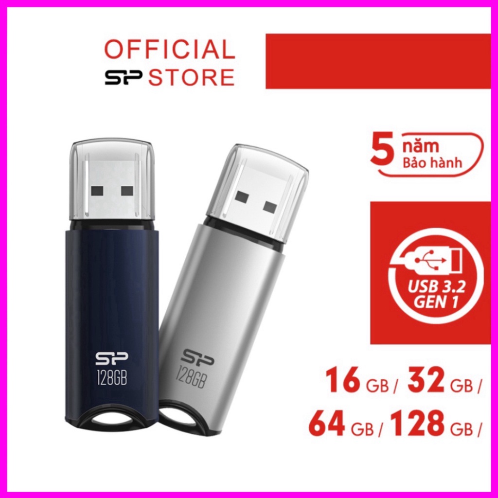 USB 3.0 Silicon Power Marvel M02 Hỗ trợ cổng USB 3.2 Gen 1 16GB/32GB/64GB/128GB -BH 5 năm