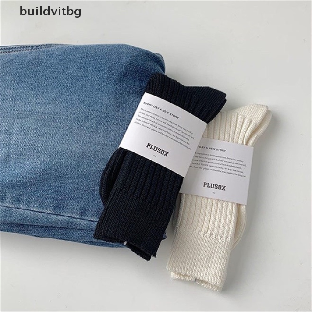 Vớ Cotton Dày Màu Sắc Trơn Vui Nhộn Phong Cách Thể Thao Đường Phố Cho Nam