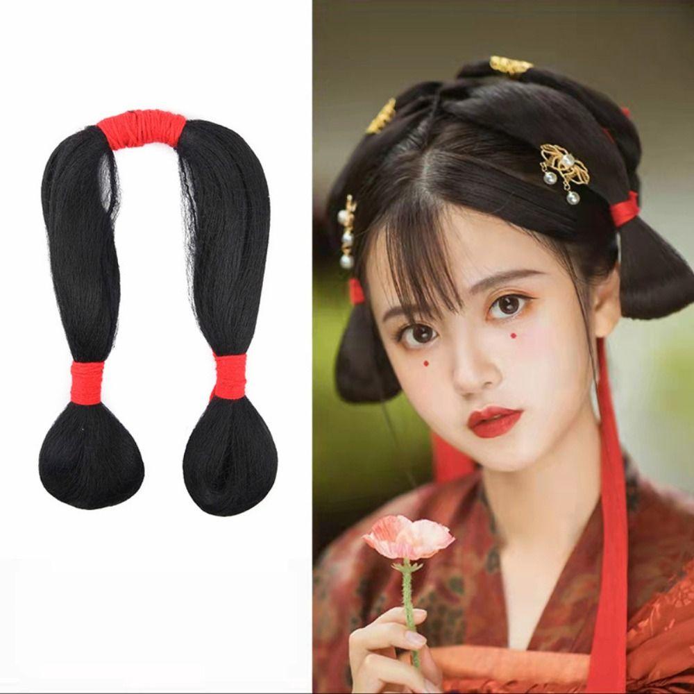 Băng Đô Cài Tóc Giả Bằng Sợi Tổng Hợp Phong Cách Trung Hoa Cổ Điển Thời Trang Cho Nữ