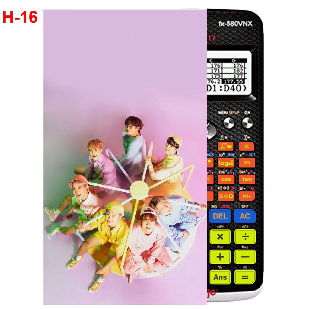 Miếng dán máy tính BTS Casio fx570, fx580 ....nhóm nhạc Hàn Quốc