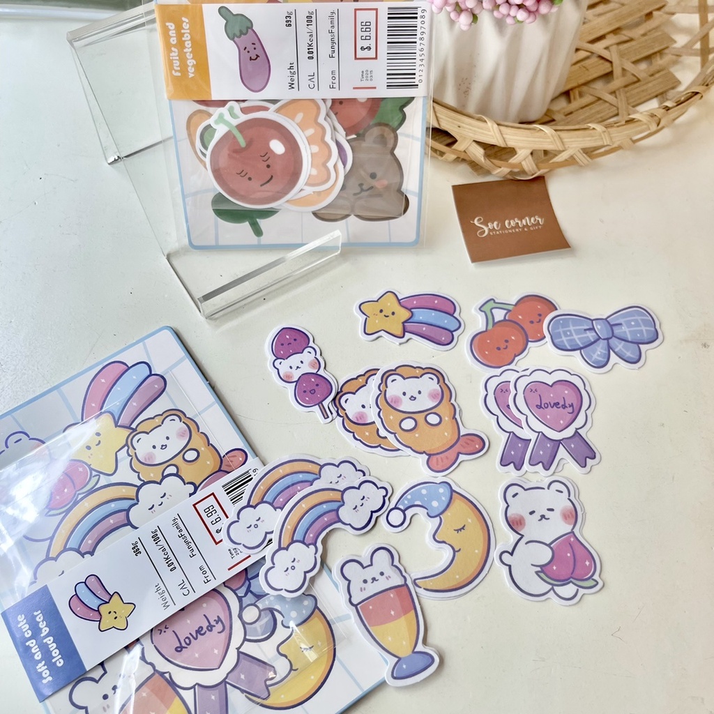 Túi Sticker PVC cute Deco 40 miếng