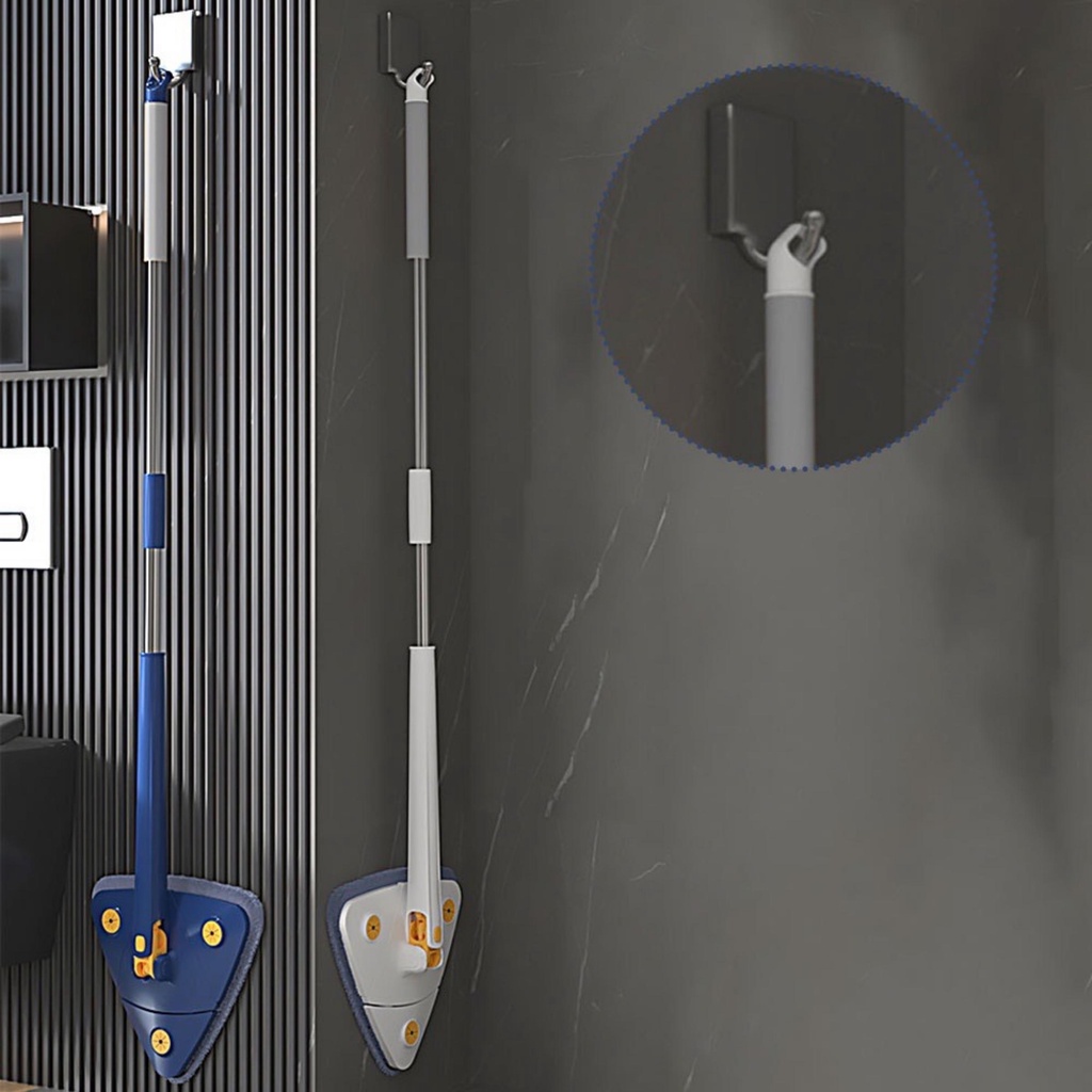 Chổi lau nhà thông minh hình tam giác tự vắt xoay 360 độ, cây lau sàn nhà trần nhà lau kính