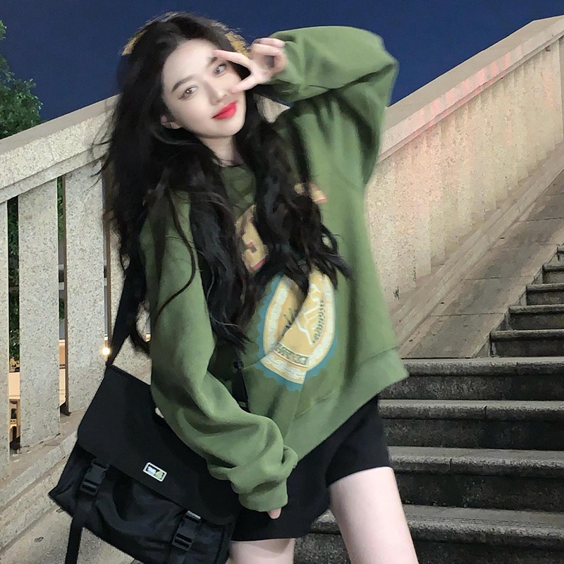 NRVP Áo Hoodie Thể Thao Tay Dài Có In Chữ Thời Trang Phong Cách Cho Nữ