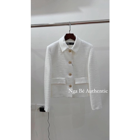 ÁO DẠ DÁNG NGẮN KHUY VÀNG ZARA AUTHENTIC MÃ 7546/525