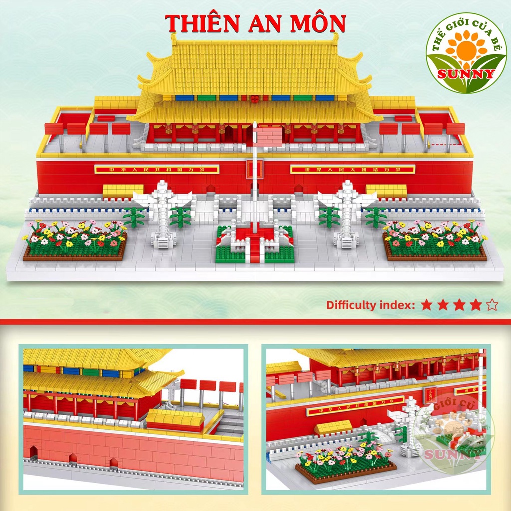 Bộ lắp ghép mô hình Thiên An Môn - Xếp hình siêu hot - Sunny