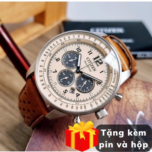 Đồng hồ nam dây da bò 3 núm 6 kim dạ quang, đồng hồ dây da nam mặt trắng M01