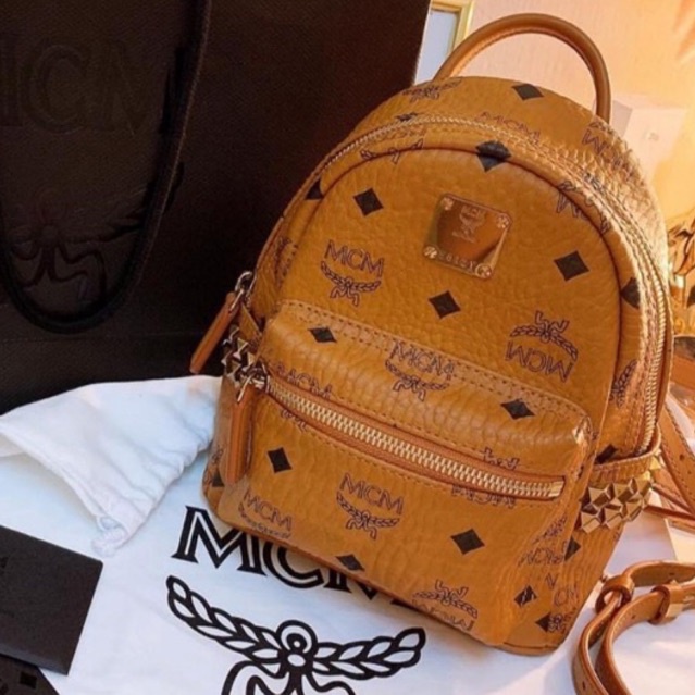 Thanh lý balo mcmda thật - còn nâu xmini - hình thật
