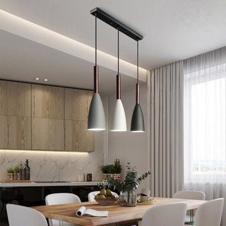 Đèn thả seche trang trí phòng bếp, bàn ăn sang trọng - 3 bóng chao nhôm kitchenlamp