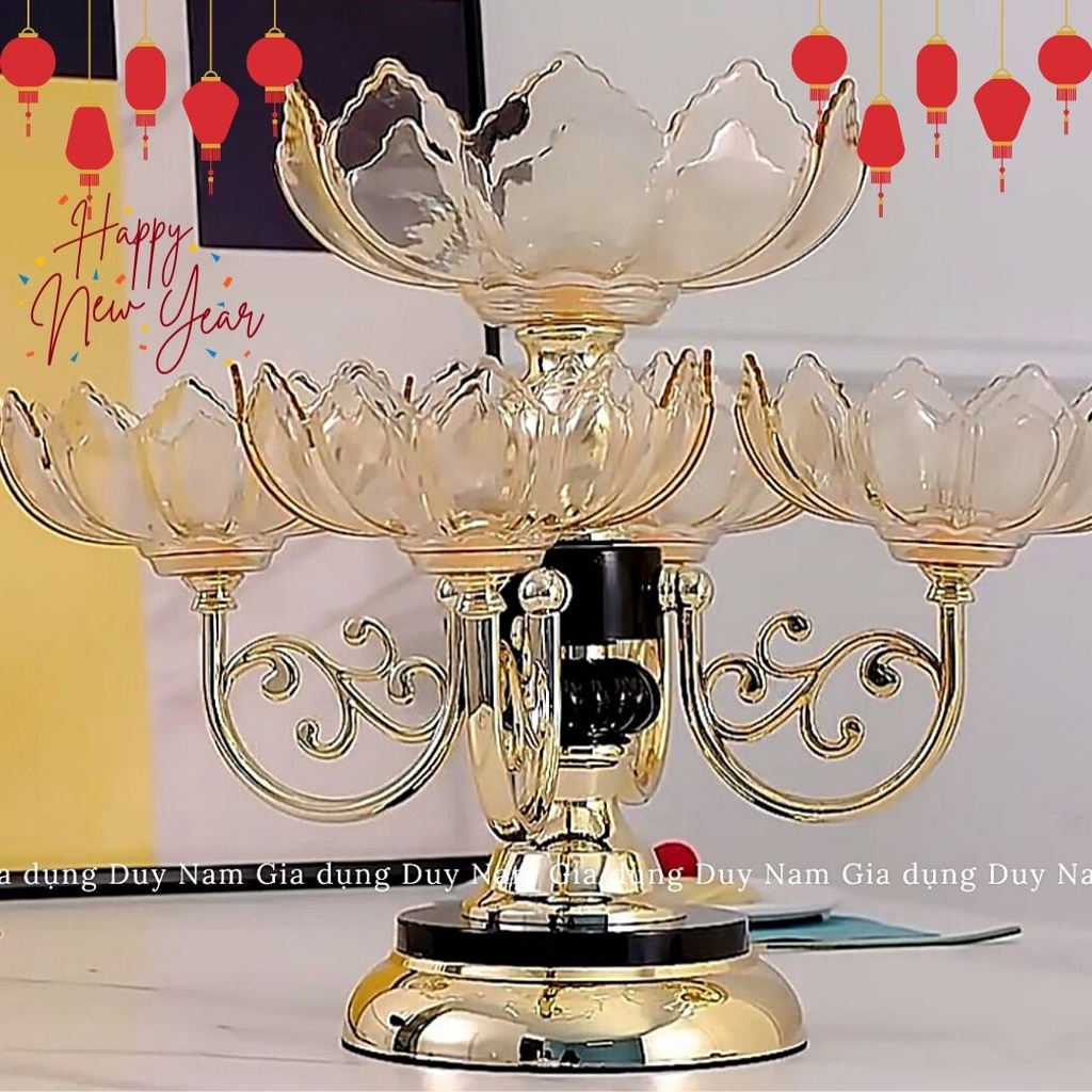 Khay Mứt Tết 5 Cánh Xoay 360 Phong Cách Châu Âu