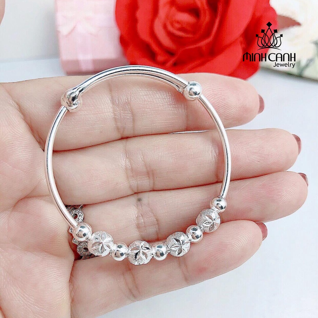 Lắc Bạc Trẻ Em Họa Tiết Chuỗi Bi - Minh Canh Jewelry