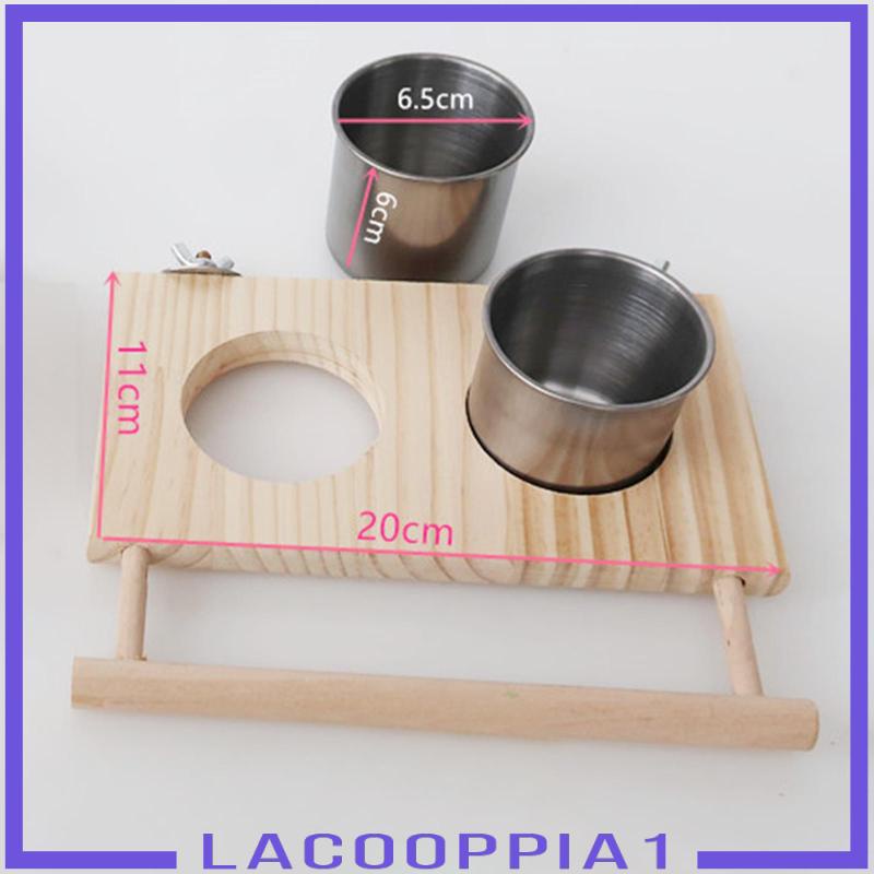1 [Lacooppia1] Giá Đỡ Bát Đĩa Đựng Thức Ăn Dành Cho Chim Vẹt