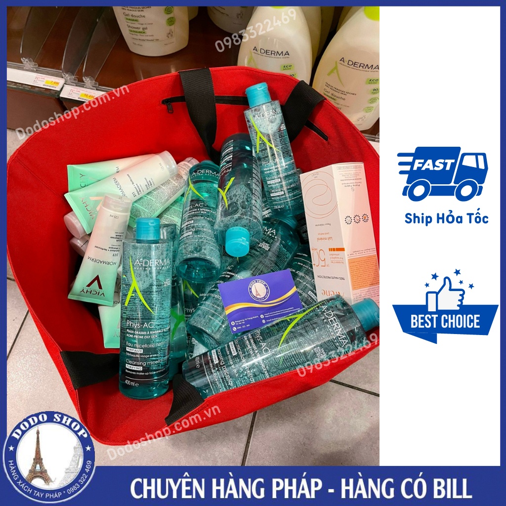 Nước tẩy trang A-derma phys-ac giúp da sạch sâu phù hợp với cả da nhạy cảm, da mụn, da yếu_Dodoshop.com.vn
